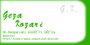 geza kozari business card